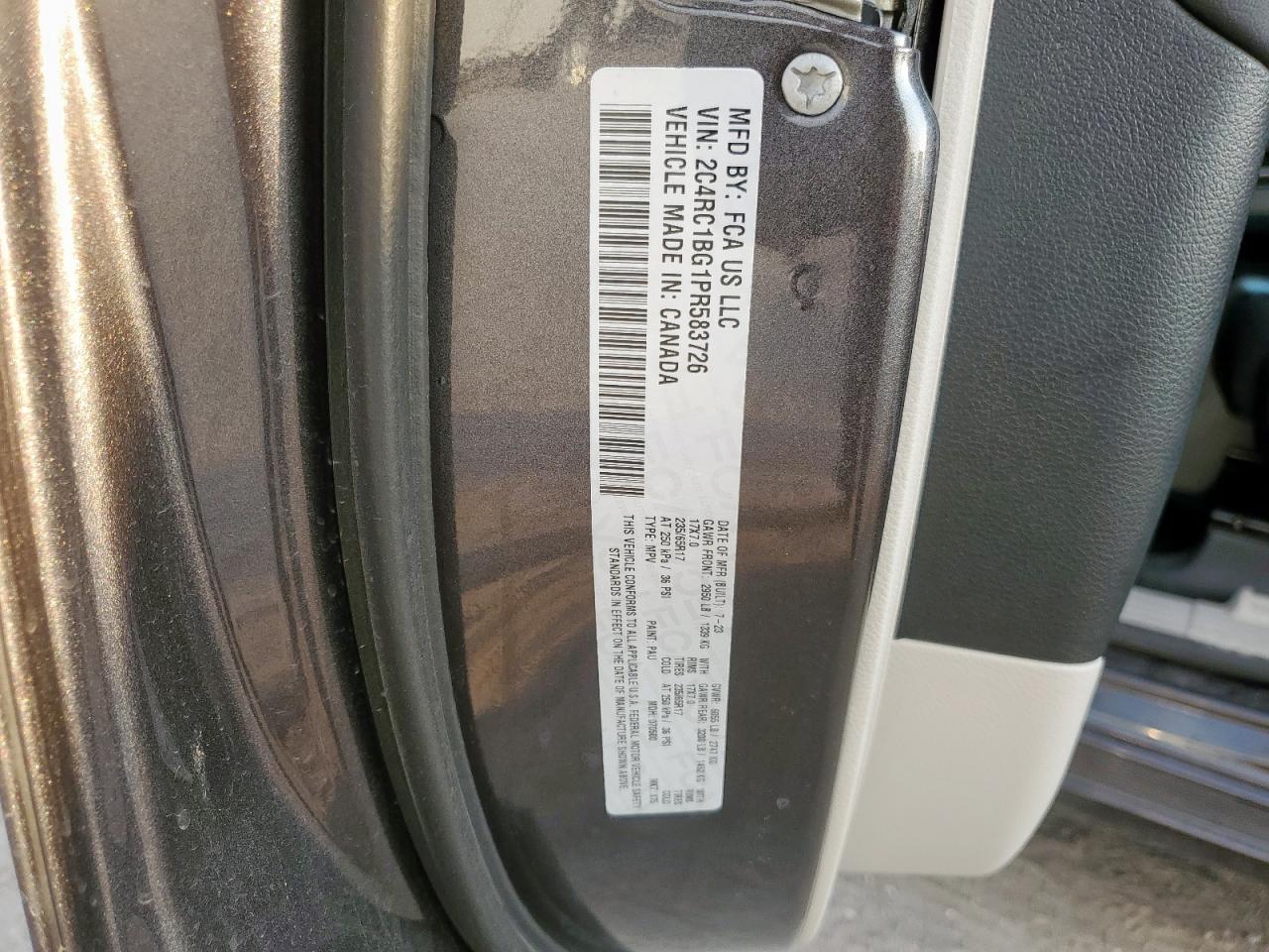 2023 Chrysler Pacifica Touring L VIN: 2C4RC1BG1PR583726 Lot: 93411695