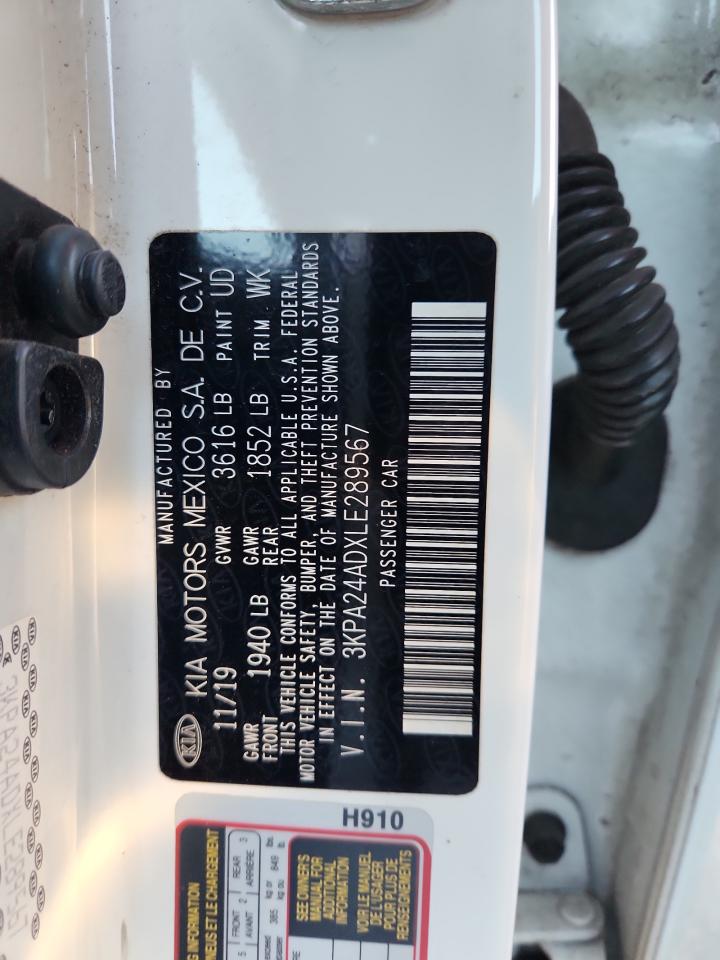 2020 Kia Rio Lx VIN: 3KPA24ADXLE289567 Lot: 91503165