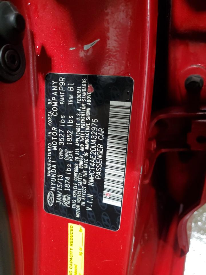 2013 Hyundai Accent Gls VIN: KMHCT4AE2DU432976 Lot: 92289135