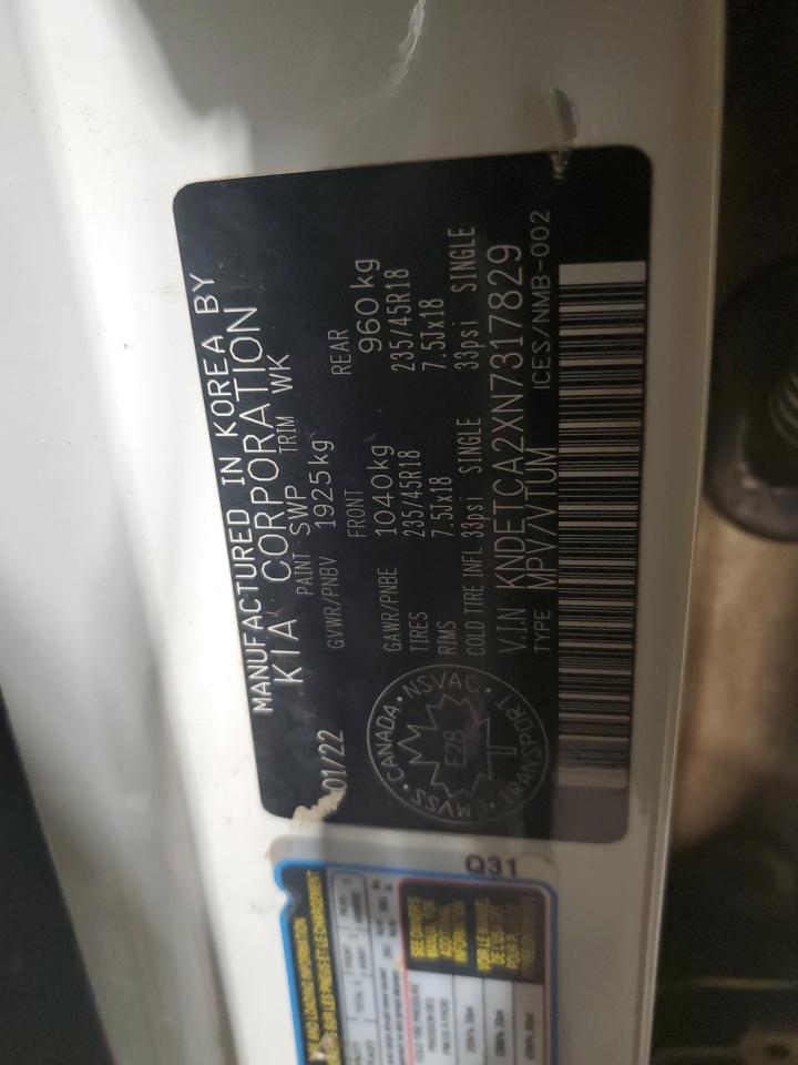 2022 Kia Seltos Sx VIN: KNDETCA2XN7317829 Lot: 91266755