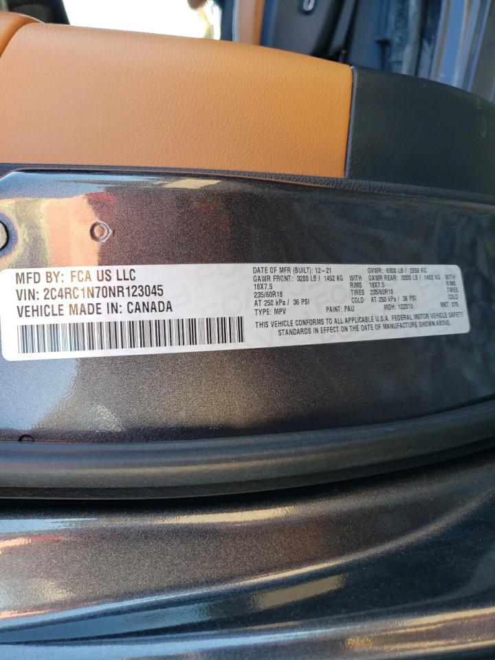 2022 Chrysler Pacifica Hybrid Pinnacle VIN: 2C4RC1N70NR123045 Lot: 91557965