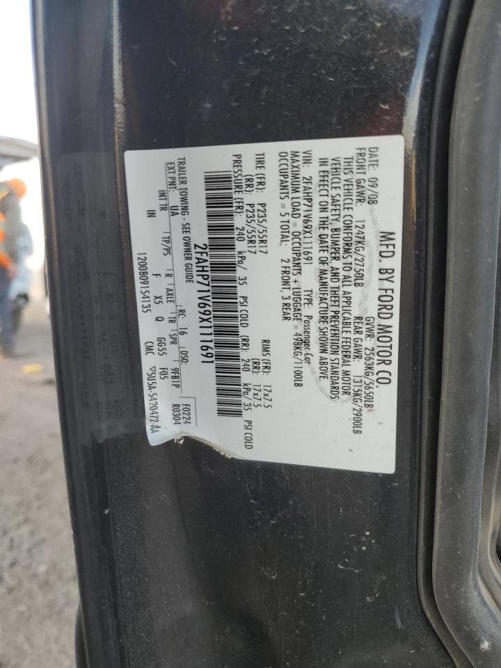 2009 Ford Crown Victoria Police Interceptor VIN: 2FAHP71V69X111691 Lot: 91094795