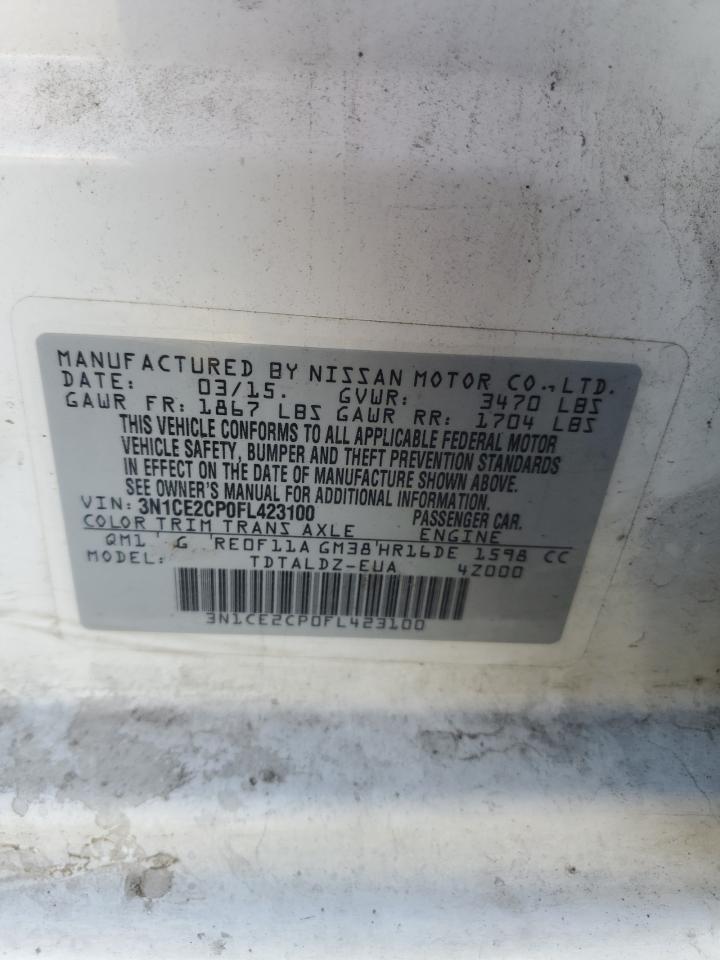 2015 Nissan Versa Note S VIN: 3N1CE2CP0FL423100 Lot: 90845335