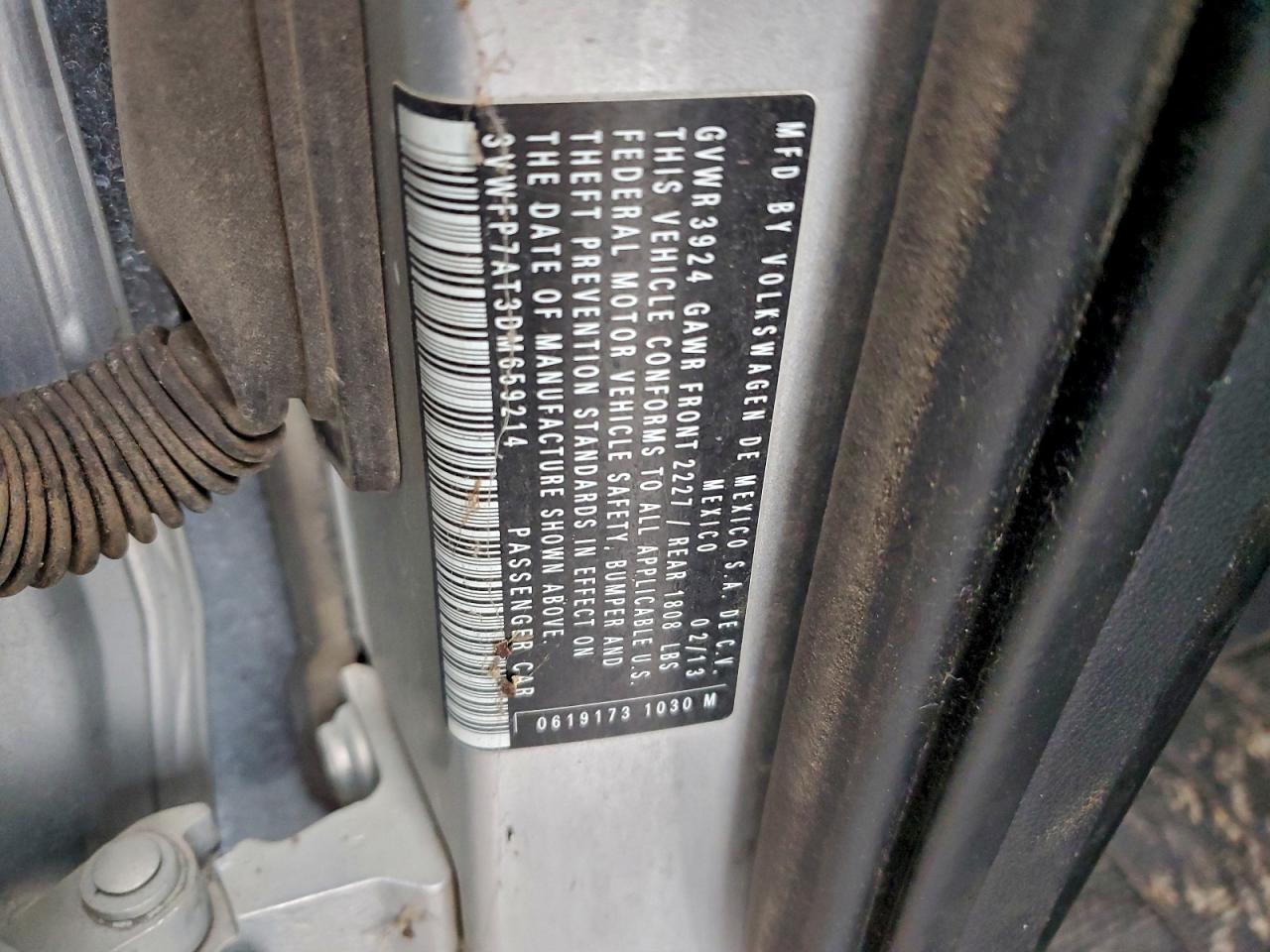 2013 Volkswagen Beetle VIN: 3VWFP7AT3DM659214 Lot: 94494405