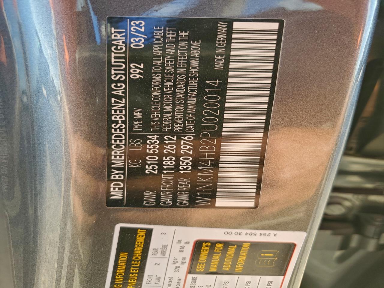 2023 Mercedes-Benz Glc 300 4Matic VIN: W1NKM4HB2PU020014 Lot: 93760405