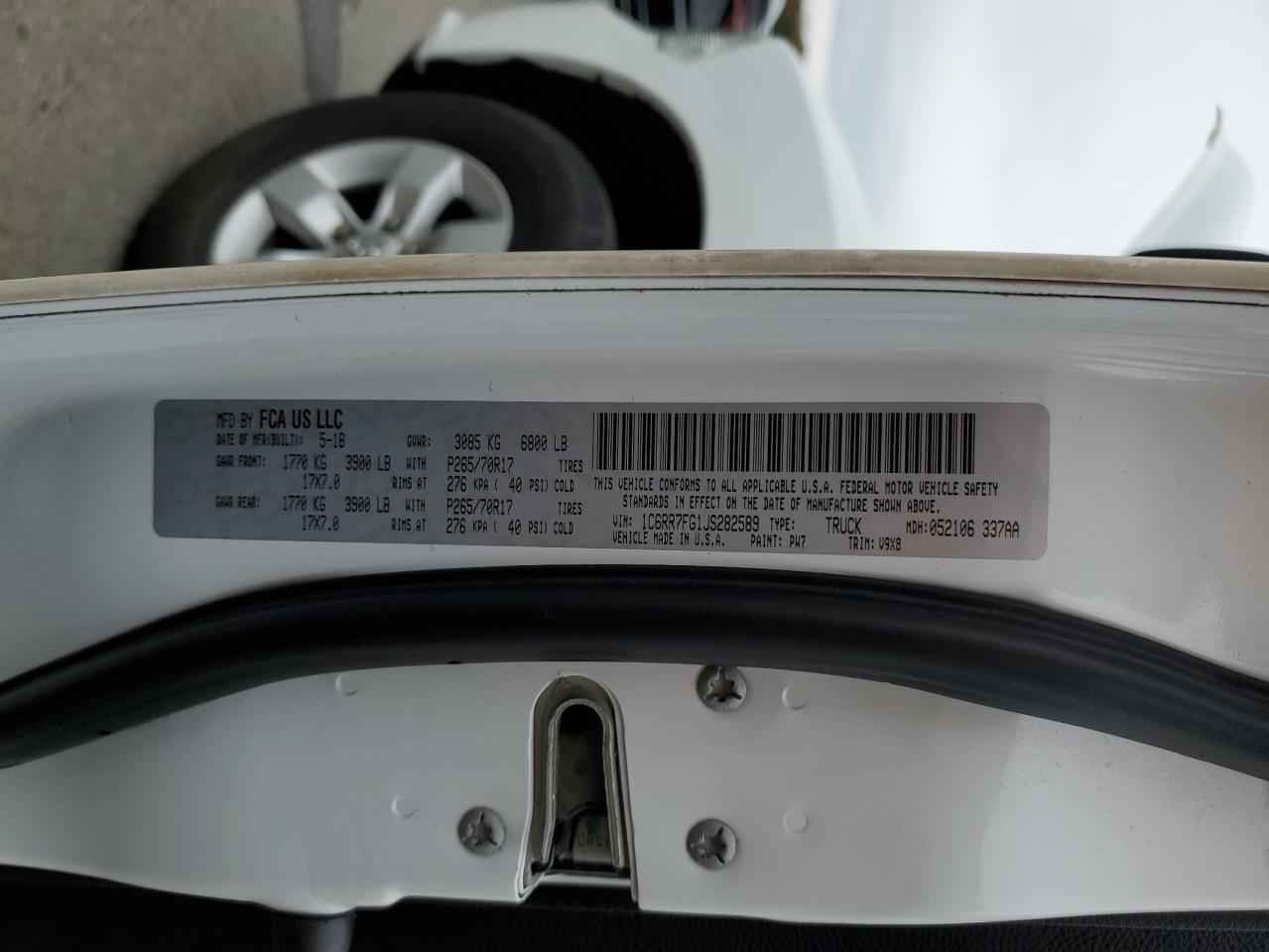 2018 Ram 1500 St VIN: 1C6RR7FG1JS282589 Lot: 90582375