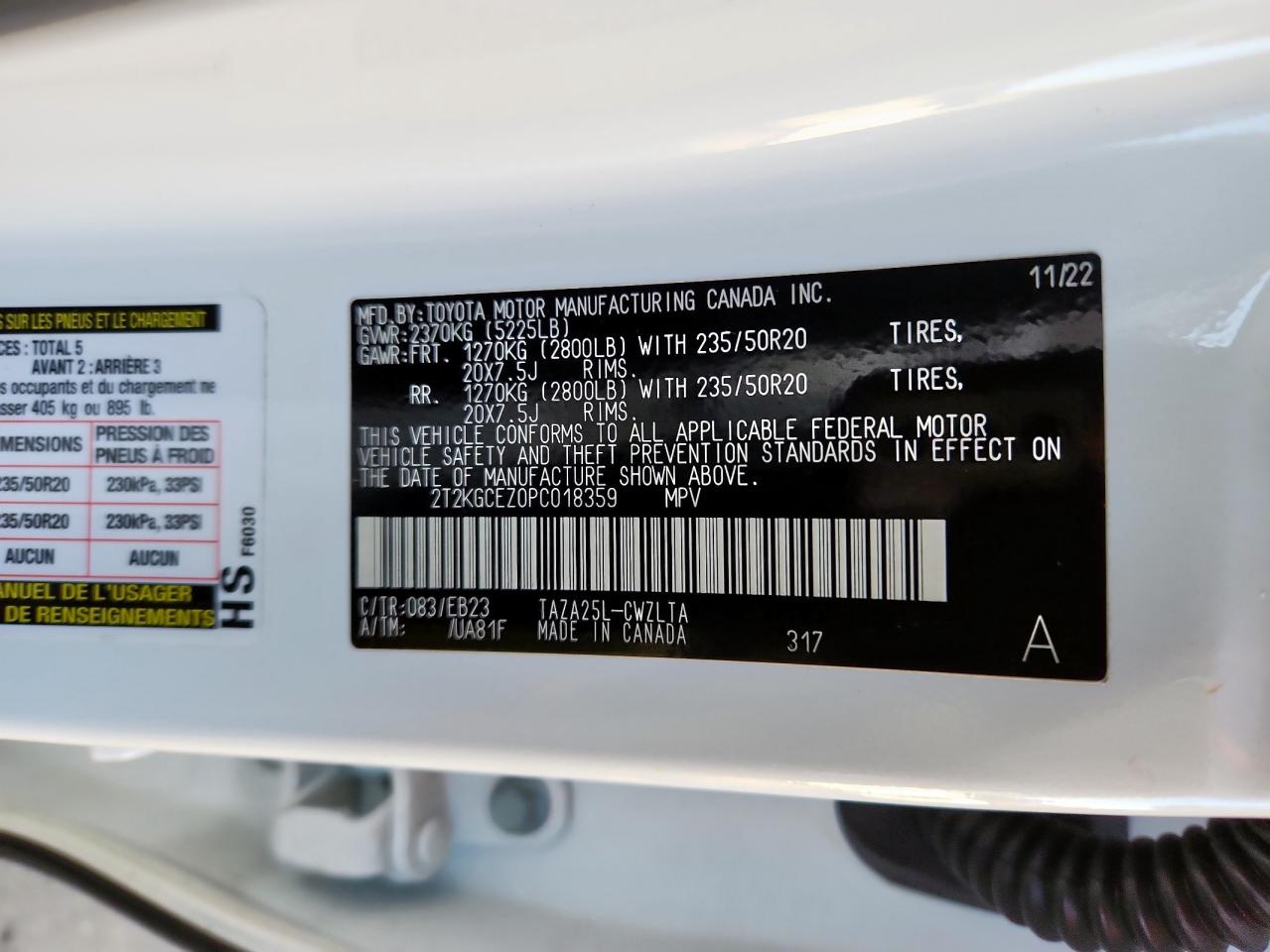 2023 Lexus Nx 350 VIN: 2T2KGCEZ0PC018359 Lot: 92683695