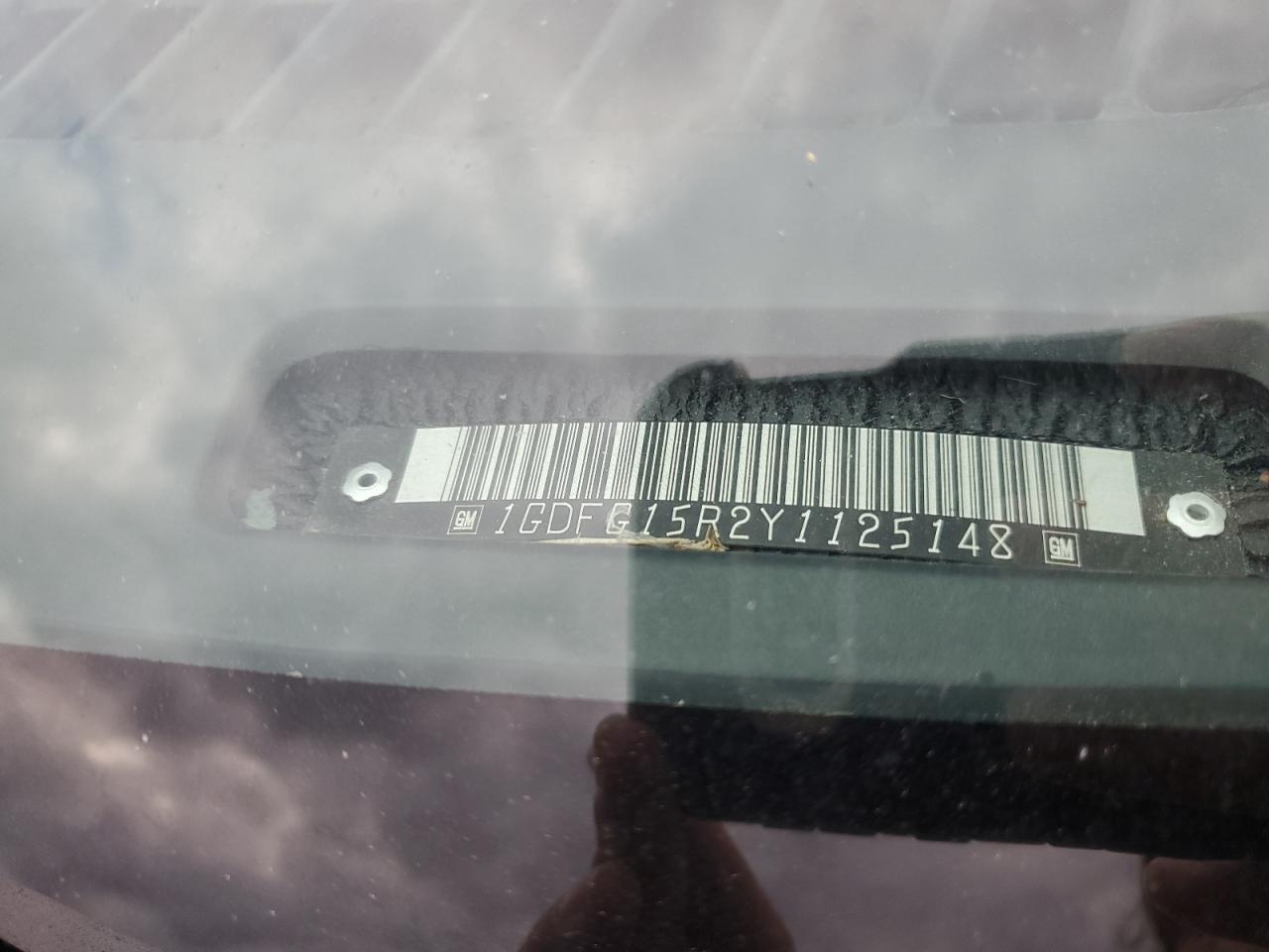 2000 GMC Savana Rv G1500 VIN: 1GDFG15R2Y1125148 Lot: 91669245