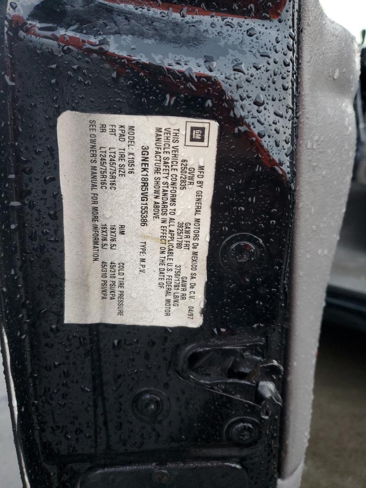 1997 Chevrolet Tahoe K1500 VIN: 3GNEK18R5VG155386 Lot: 93054045