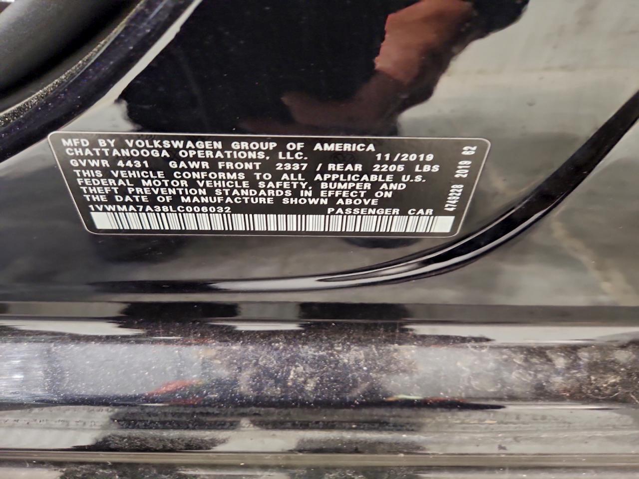 2020 Volkswagen Passat R-Line VIN: 1VWMA7A38LC006032 Lot: 93967035