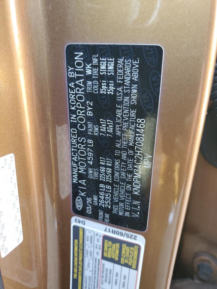 2017 Kia Sportage Lx VIN: KNDPM3AC2H7081468 Lot: 93078115