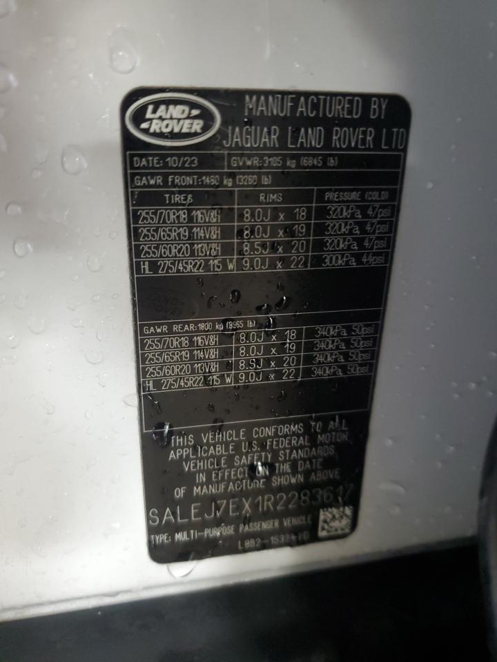 2024 Land Rover Defender 110 S VIN: SALEJ7EX1R2283617 Lot: 94356705