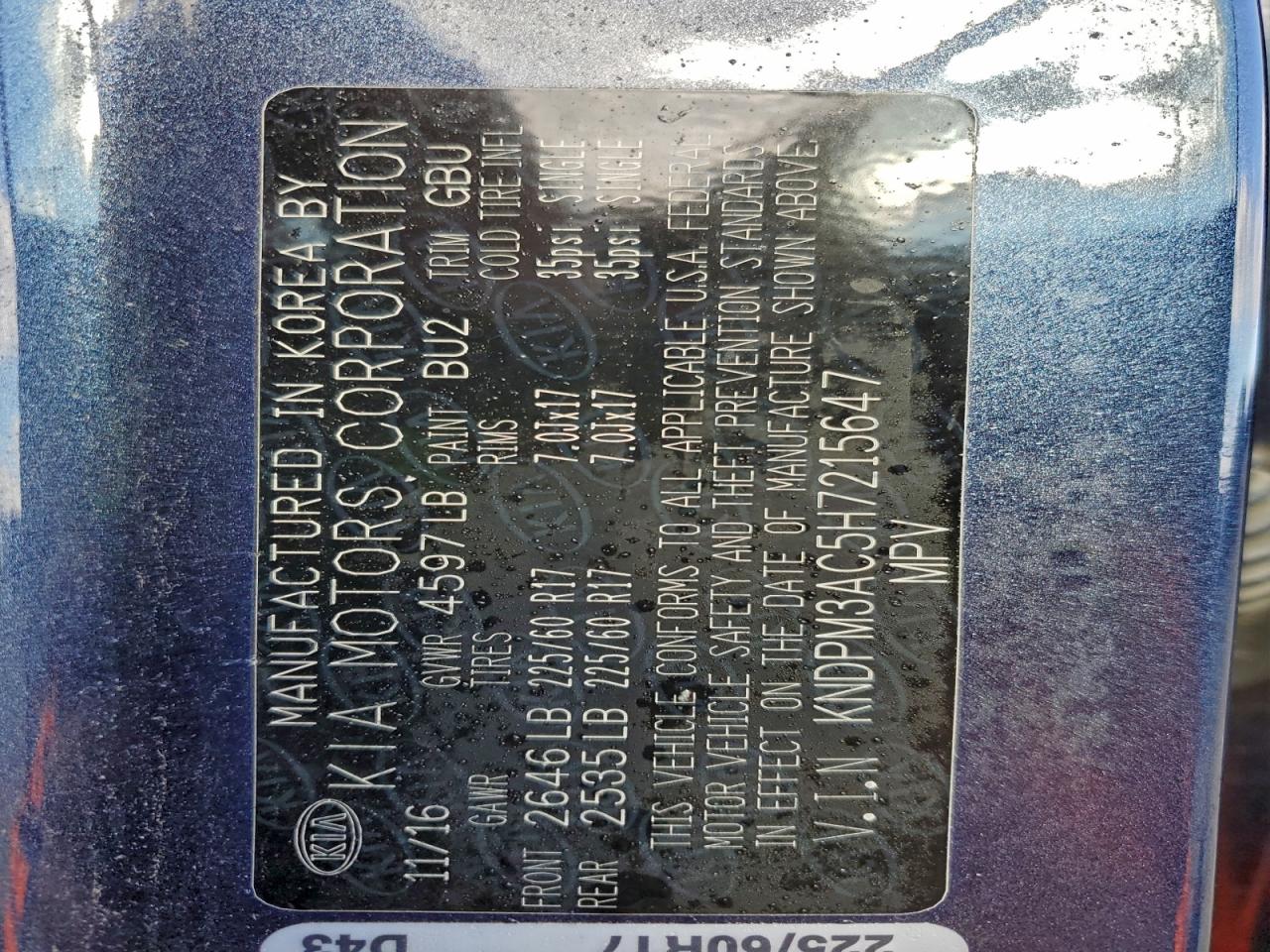 2017 Kia Sportage Lx VIN: KNDPM3AC5H7215647 Lot: 93689985