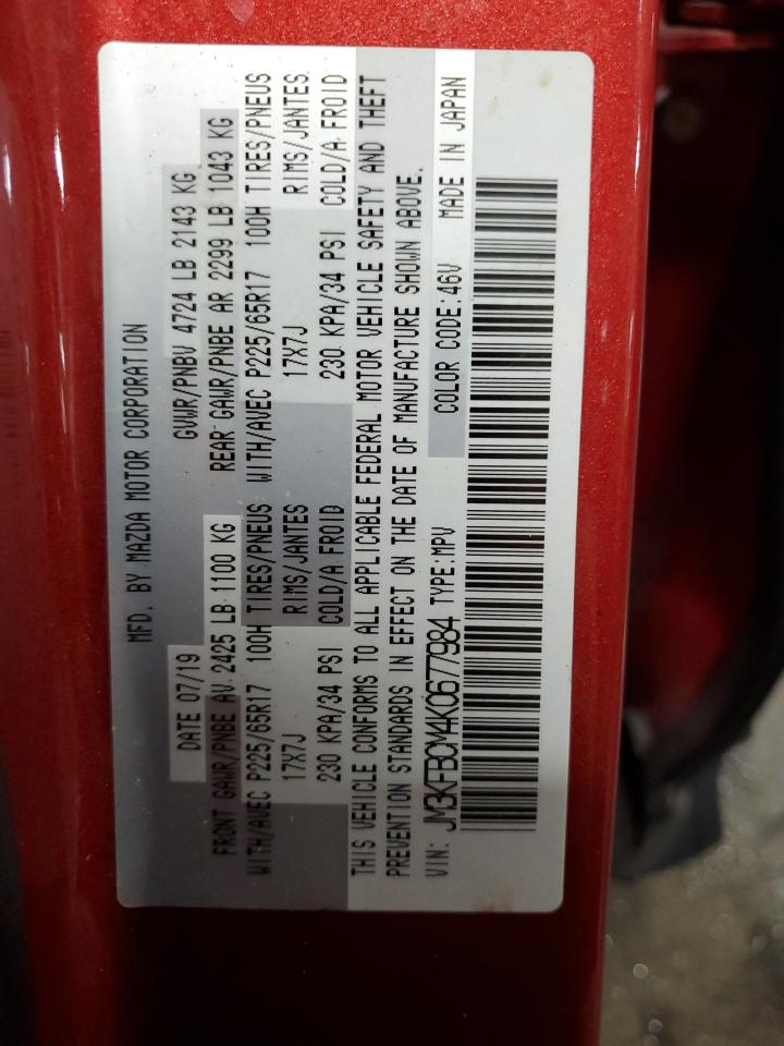 2019 Mazda Cx-5 Touring VIN: JM3KFBCM4K0677984 Lot: 91239925