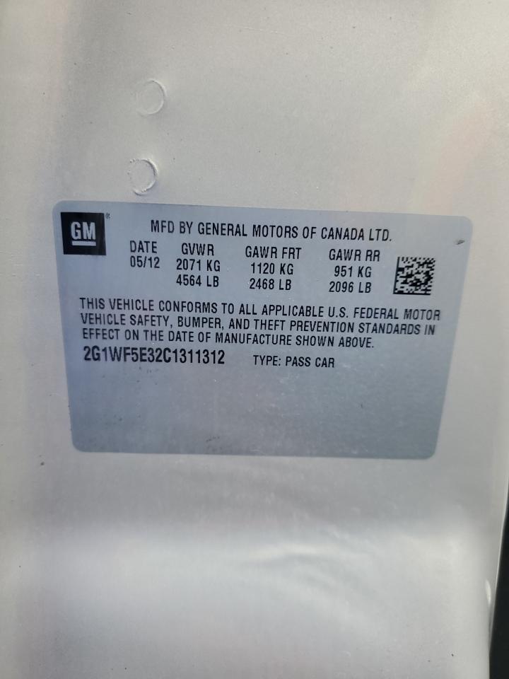 2012 Chevrolet Impala Ls VIN: 2G1WF5E32C1311312 Lot: 92102175