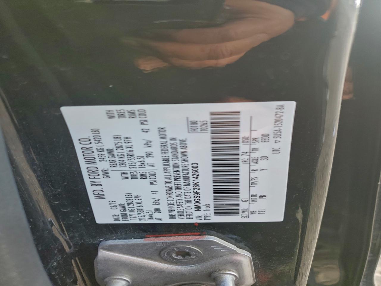 2019 Ford Transit Connect Xlt VIN: NM0GS9F28K1426003 Lot: 93894105