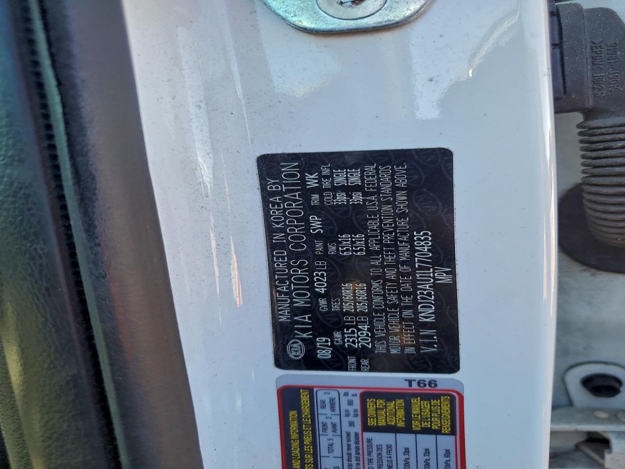 2020 Kia Soul Lx VIN: KNDJ23AU1L7704835 Lot: 93946525