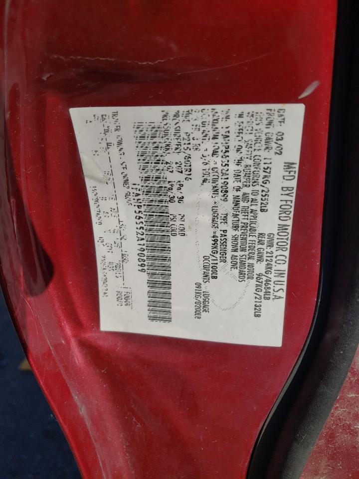 2002 Ford Taurus Sel VIN: 1FAHP56S52A190899 Lot: 91326005