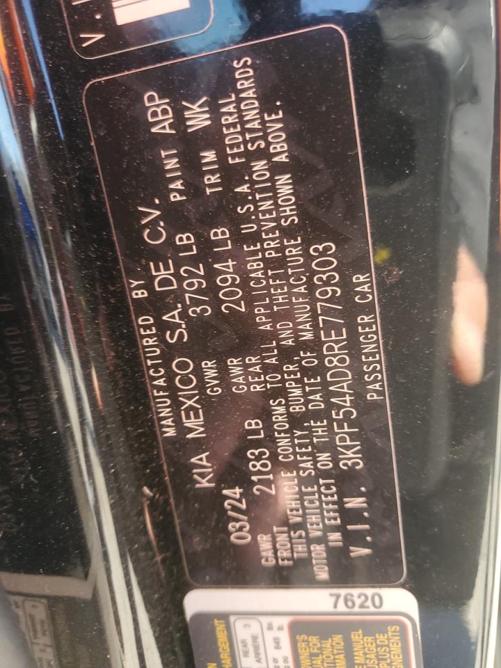 2024 Kia Forte Gt Line VIN: 3KPF54AD8RE779303 Lot: 92058705