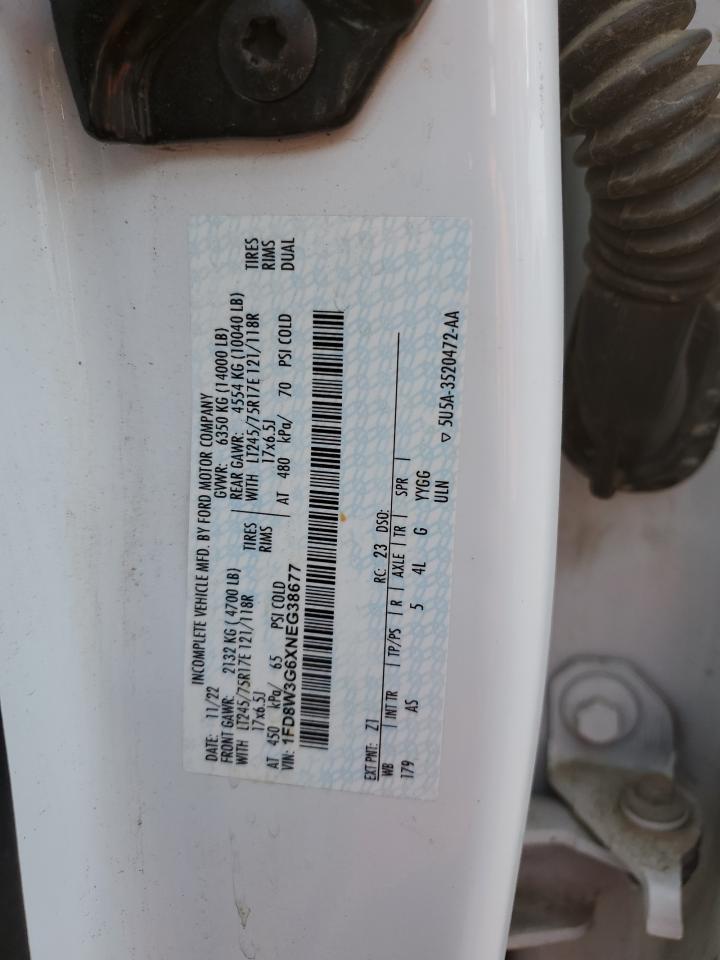 2022 Ford F350 Super Duty VIN: 1FD8W3G6XNEG38677 Lot: 90925315
