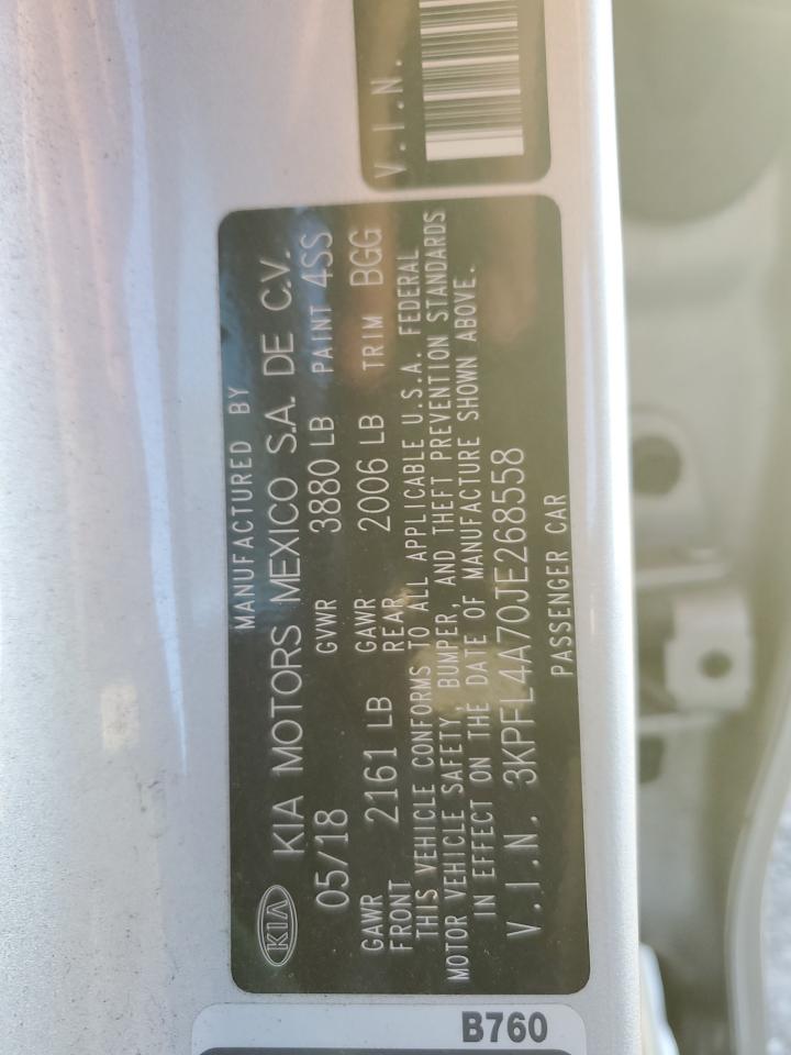2018 Kia Forte Lx VIN: 3KPFL4A70JE268558 Lot: 92859935
