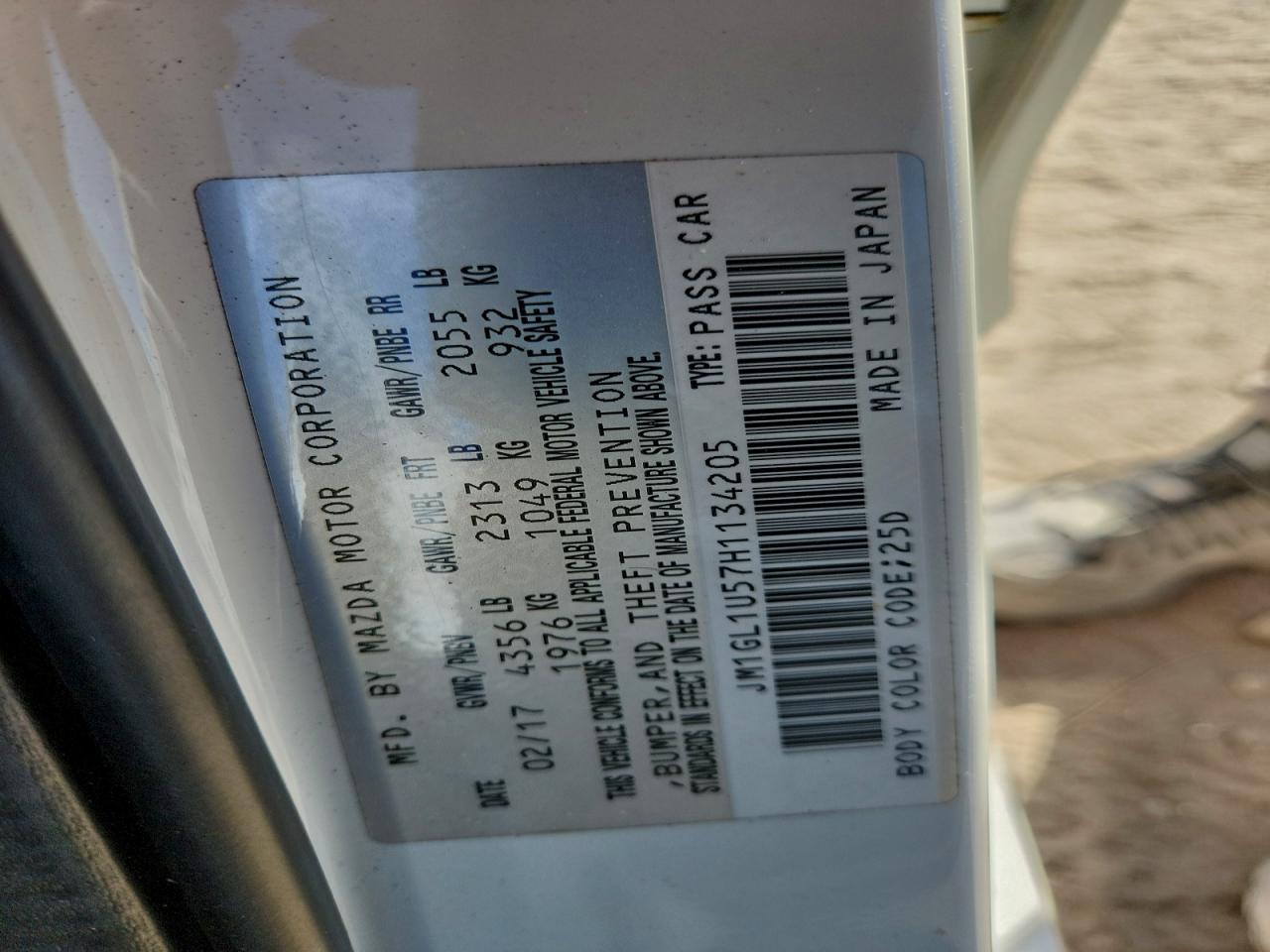 2017 Mazda 6 Sport VIN: JM1GL1U57H1134205 Lot: 94047805