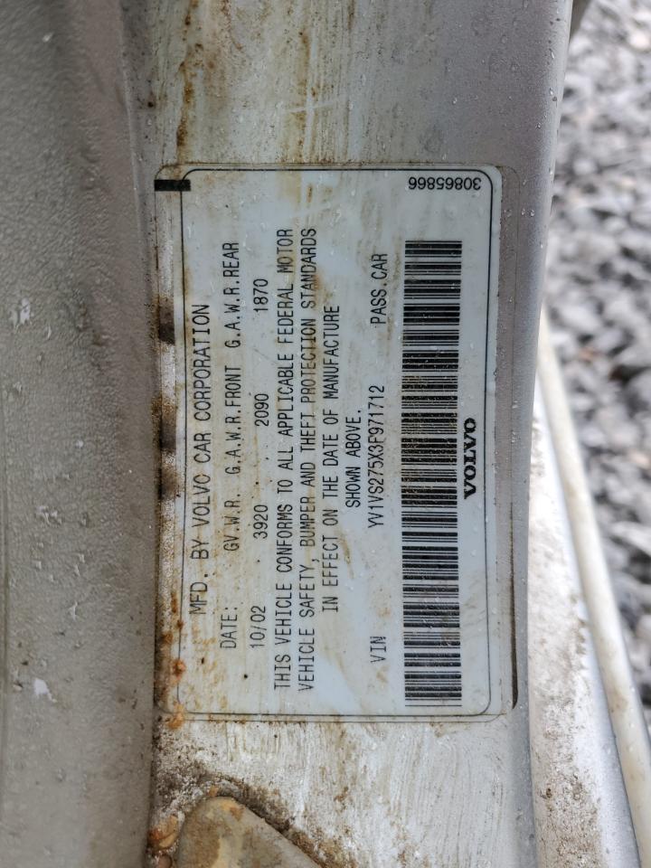 2003 Volvo S40 1.9T VIN: YV1VS275X3F971712 Lot: 91901195