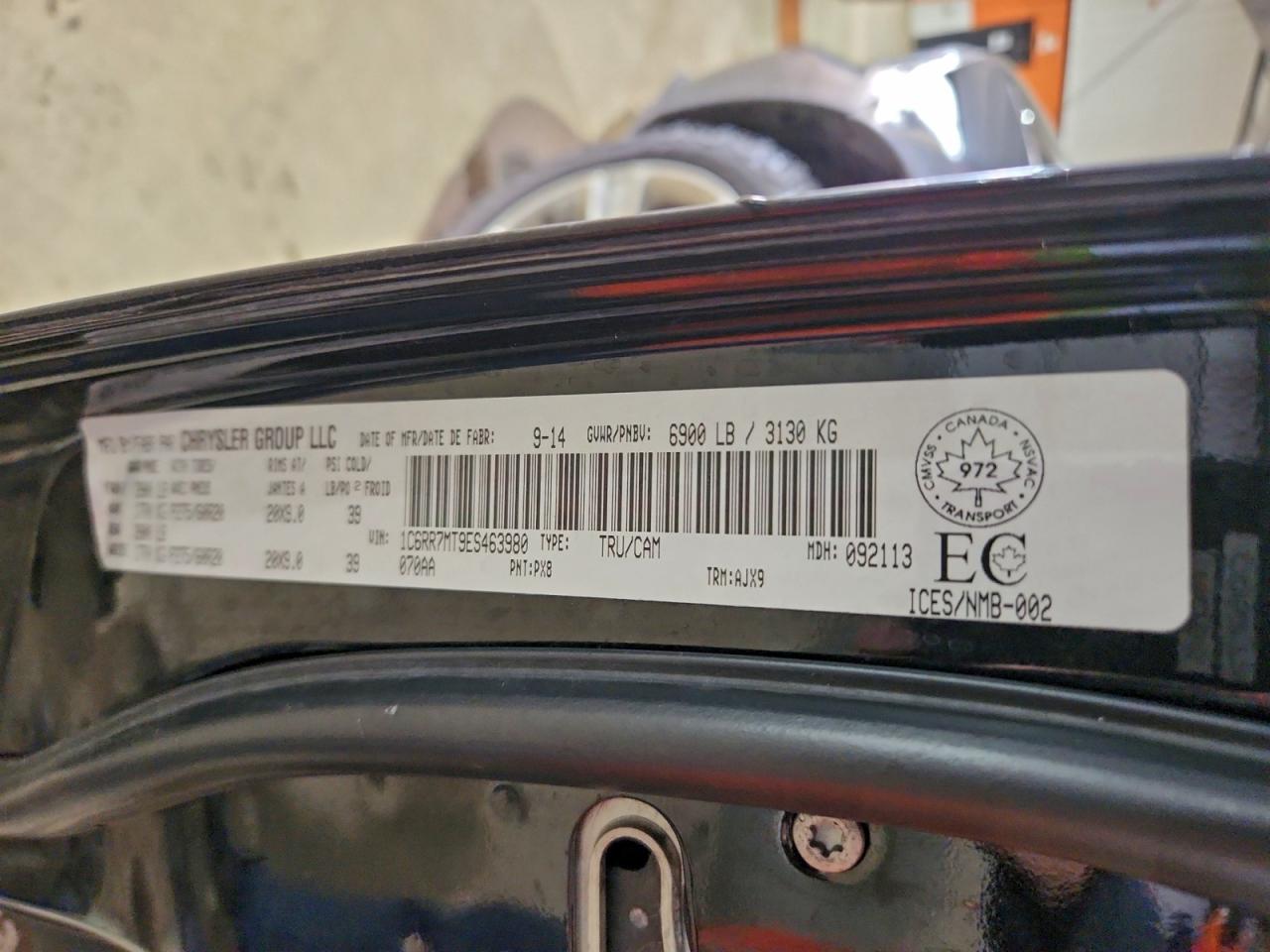 2014 Ram 1500 Sport VIN: 1C6RR7MT9ES463980 Lot: 93823985