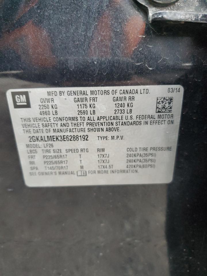 2014 GMC Terrain Sle VIN: 2GKALMEK3E6288192 Lot: 93104035