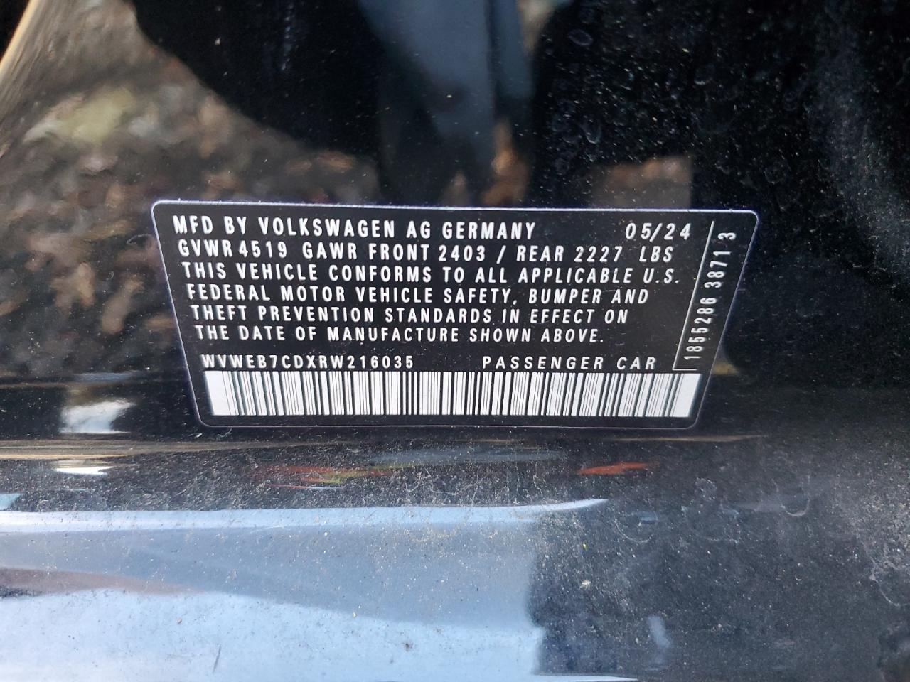 2024 Volkswagen Golf R VIN: WVWEB7CDXRW216035 Lot: 91465655