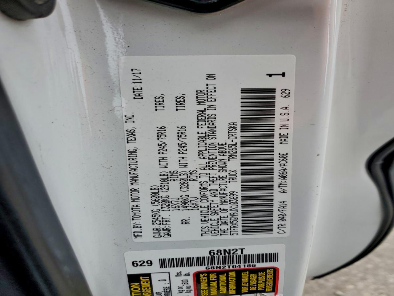 2018 Toyota Tacoma Access Cab VIN: 5TFRX5GN9JX103699 Lot: 93931945