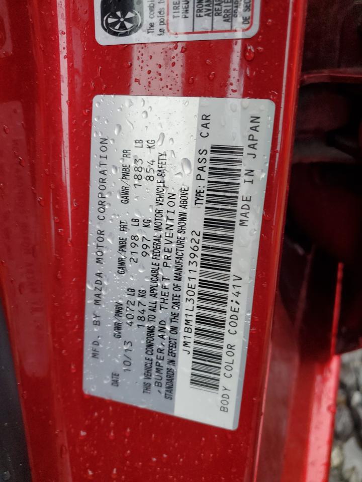 2014 Mazda 3 Touring VIN: JM1BM1L30E1139622 Lot: 91900235