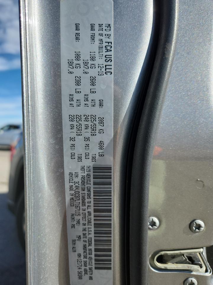 2020 Jeep Compass Limited VIN: 3C4NJDCB7LT167115 Lot: 93132195