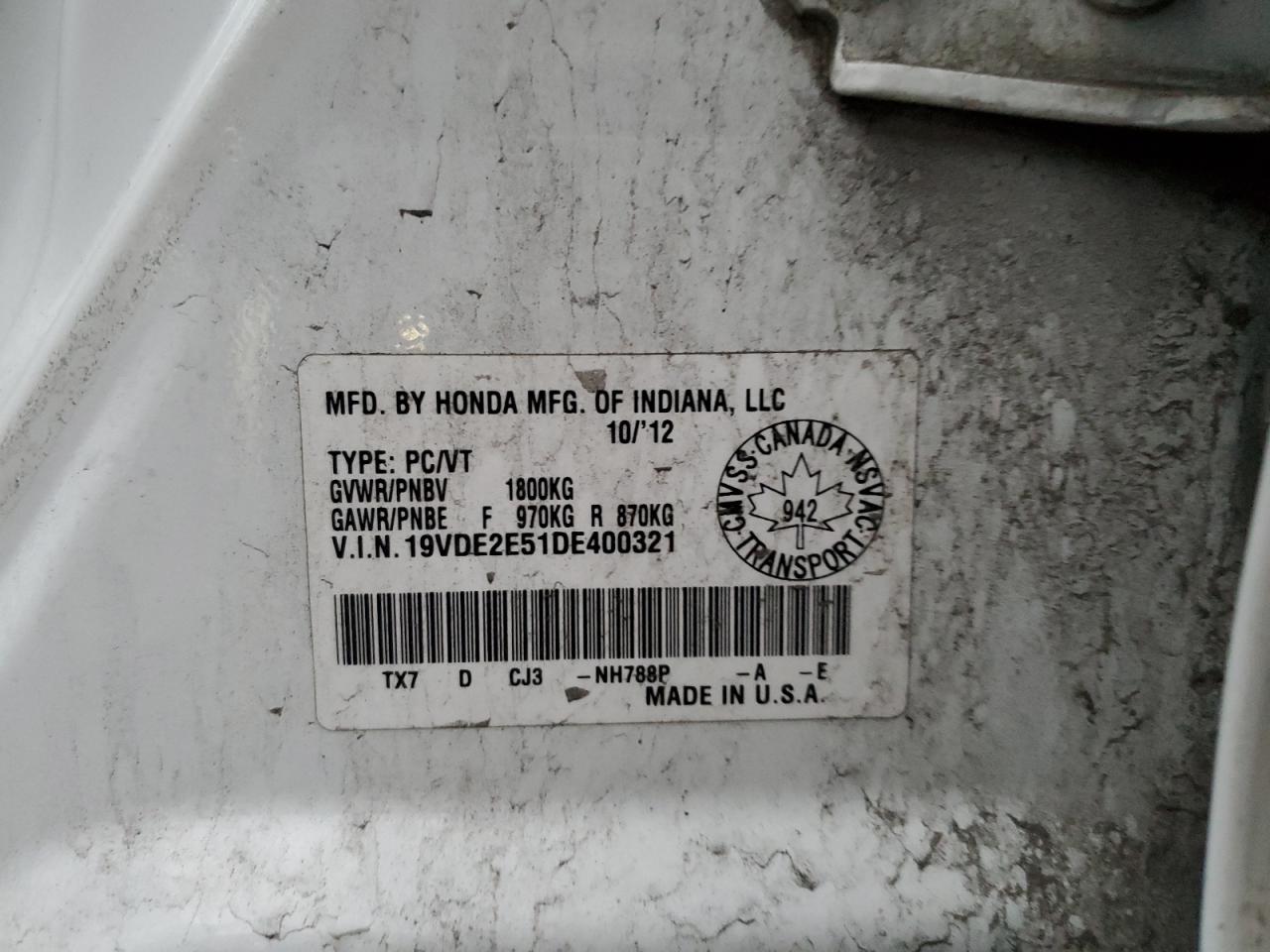 2013 Acura Ilx 24 Premium VIN: 19VDE2E51DE400321 Lot: 91485135