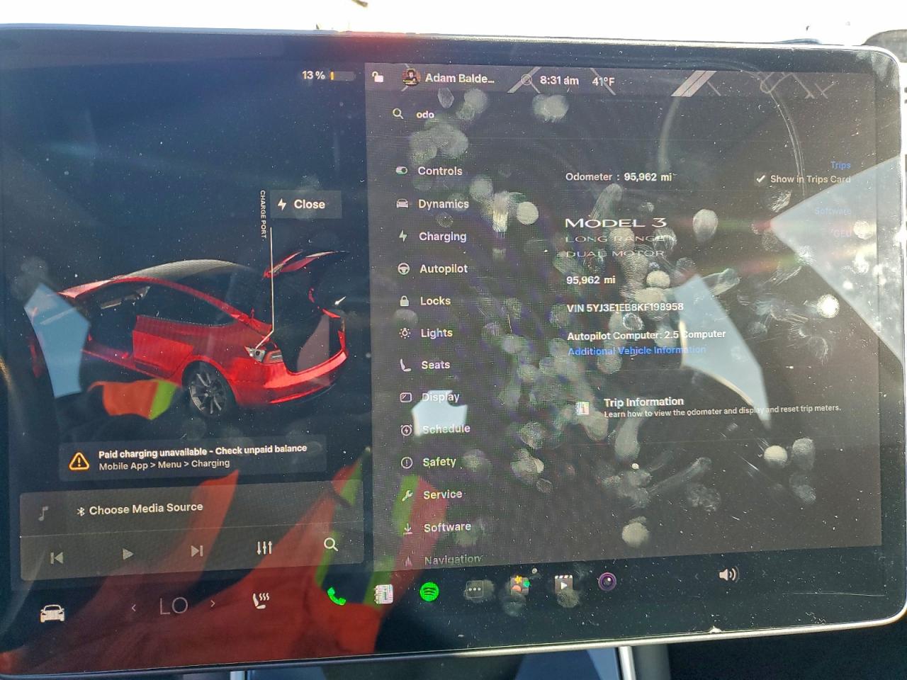 2019 Tesla Model 3 VIN: 5YJ3E1EB8KF198958 Lot: 94281405