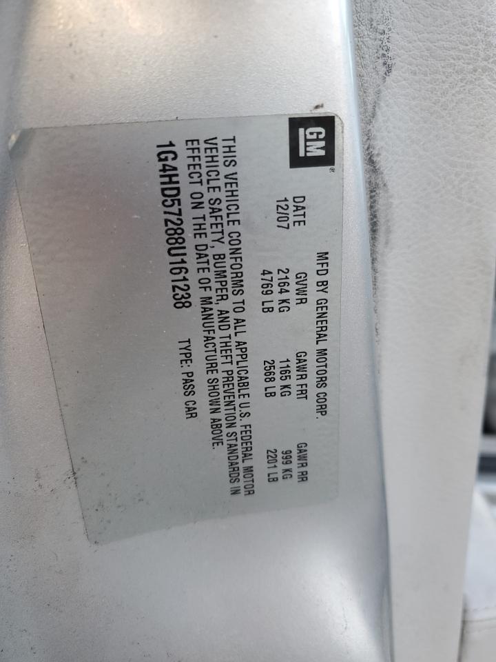 2008 Buick Lucerne Cxl VIN: 1G4HD57288U161238 Lot: 92130305