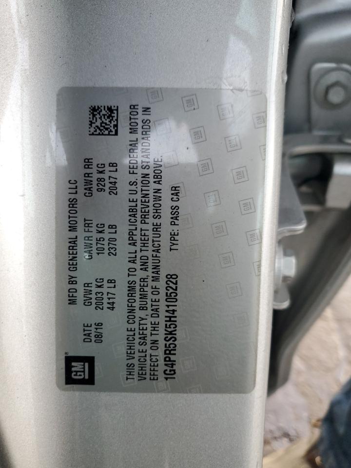 2017 Buick Verano Sport Touring VIN: 1G4PR5SK5H4105228 Lot: 93106025