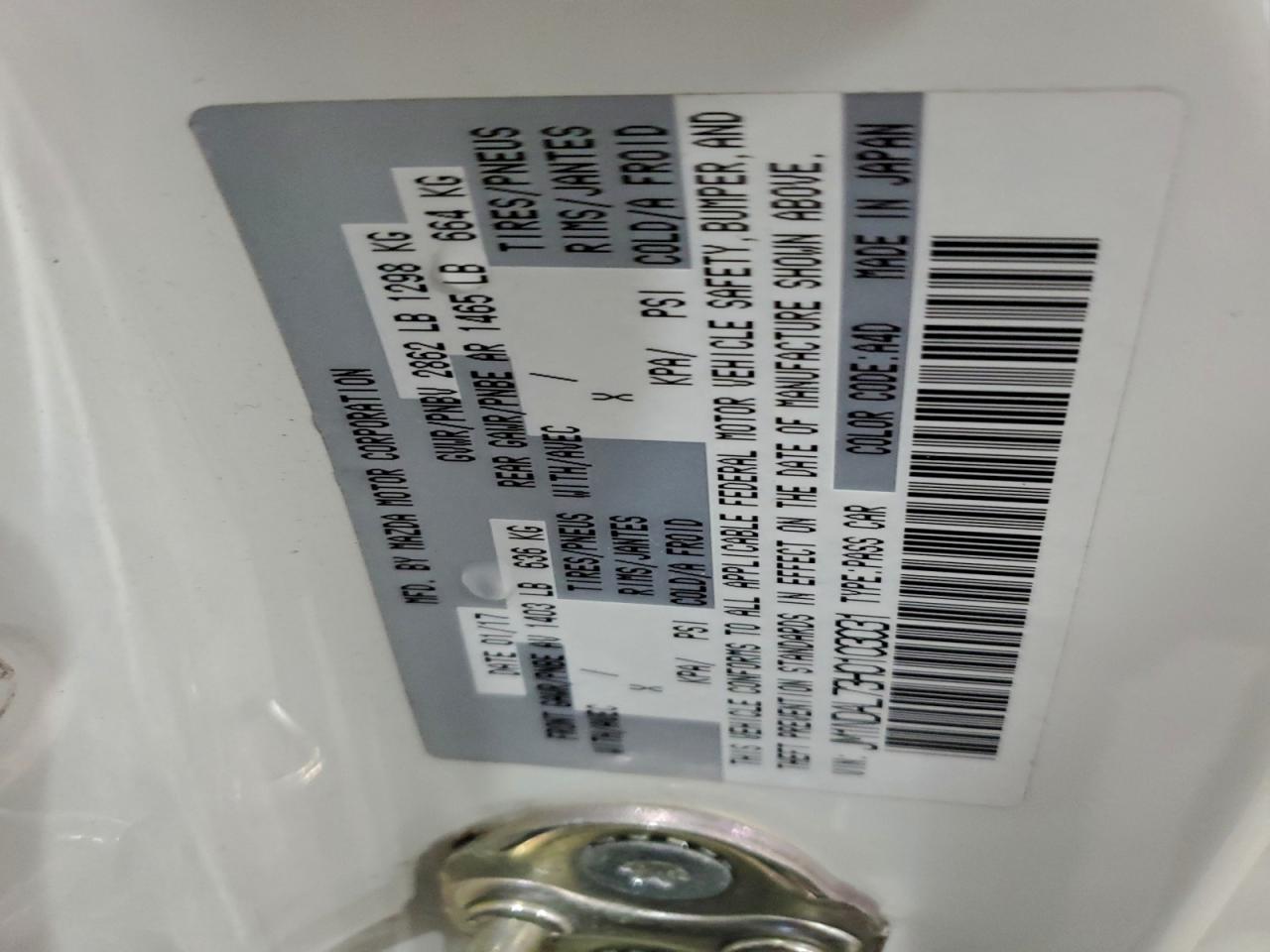 2017 Mazda Mx-5 Miata Club VIN: JM1NDAL73H0103031 Lot: 94531055