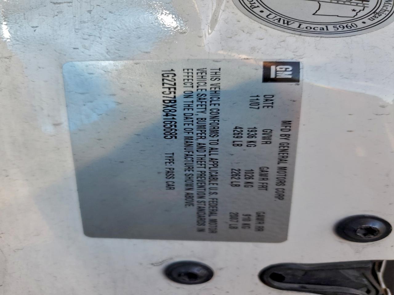 2008 Pontiac G6 Value Leader VIN: 1G2ZF57BX84165685 Lot: 94255445