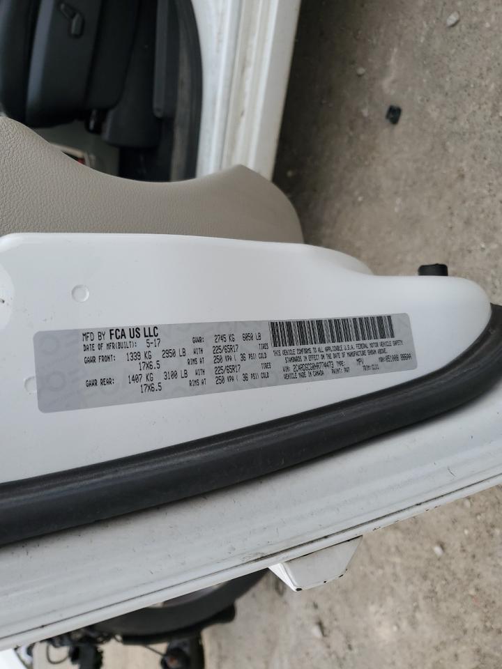 2017 Dodge Grand Caravan Sxt VIN: 2C4RDGCG0HR774473 Lot: 92863955