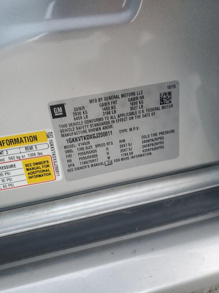 2016 GMC Acadia Denali VIN: 1GKKVTKDXGJ200811 Lot: 85439185