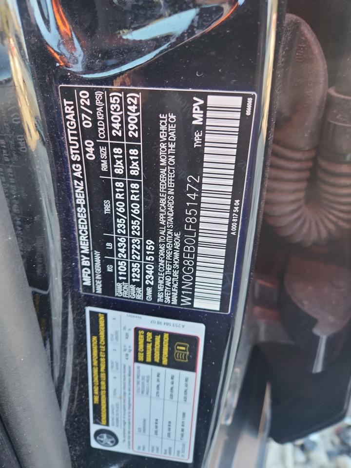 2020 Mercedes-Benz Glc 300 4Matic VIN: W1N0G8EB0LF851472 Lot: 93028845