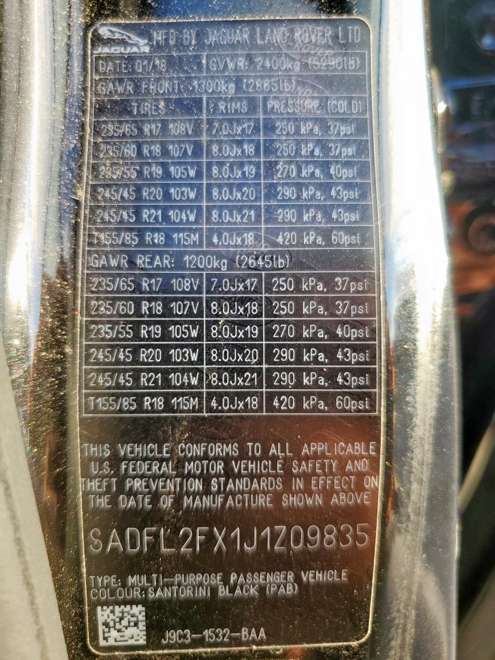 2018 Jaguar E-Pace First Edition VIN: SADFL2FX1J1Z09835 Lot: 93188125