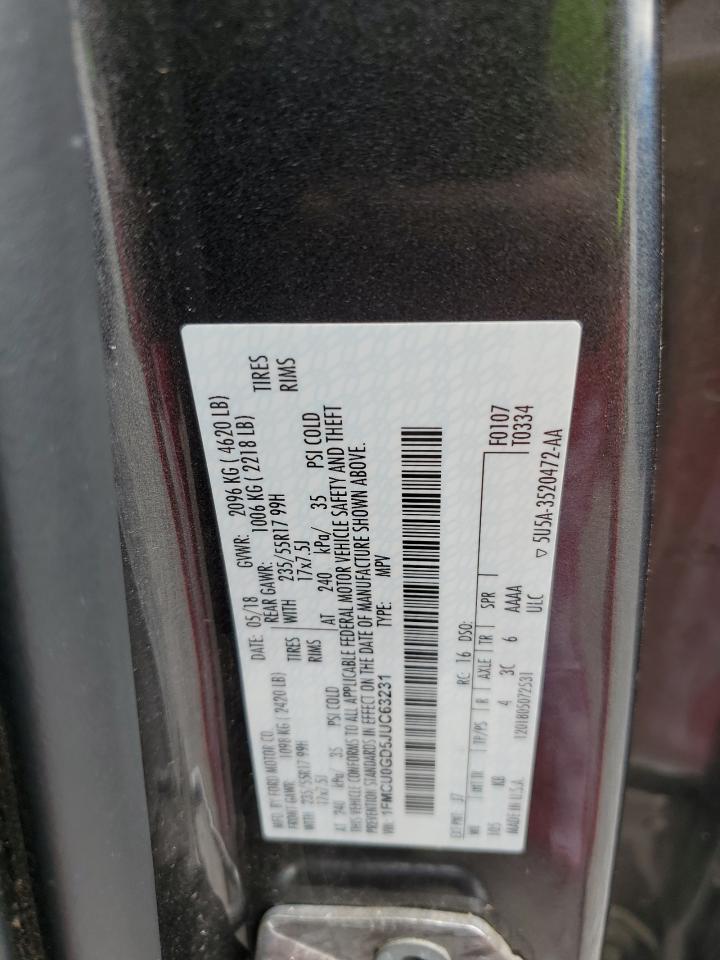 2018 Ford Escape Se VIN: 1FMCU0GD5JUC63231 Lot: 91784555