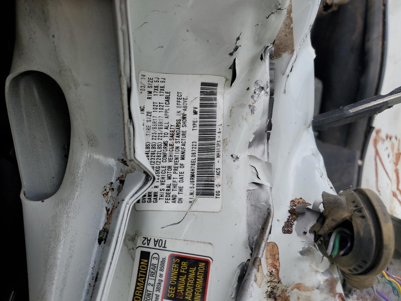 2014 Honda Cr-V Exl VIN: 5J6RM4H76EL067223 Lot: 93080955