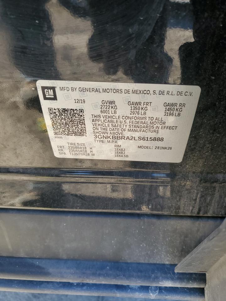 2020 Chevrolet Blazer 1Lt VIN: 3GNKBBRA2LS615888 Lot: 92791945