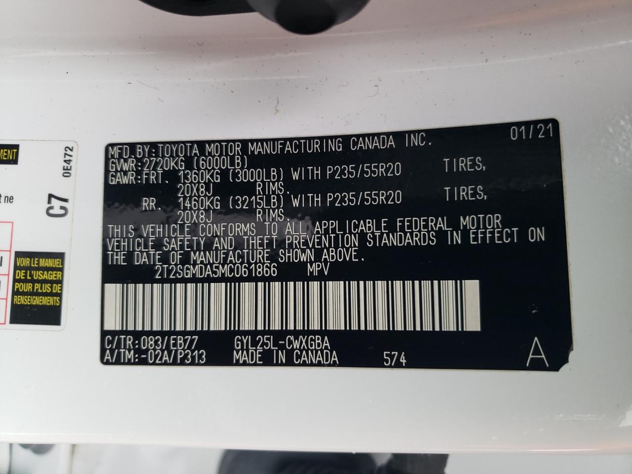 2021 Lexus Rx 450H F Sport VIN: 2T2SGMDA5MC061866 Lot: 91498985