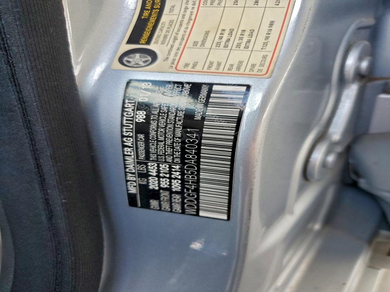 2013 Mercedes-Benz C 250 VIN: WDDGF4HB5DA840341 Lot: 93412225