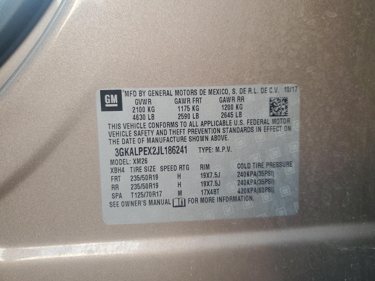 2018 GMC Terrain Slt VIN: 3GKALPEX2JL186241 Lot: 92306015