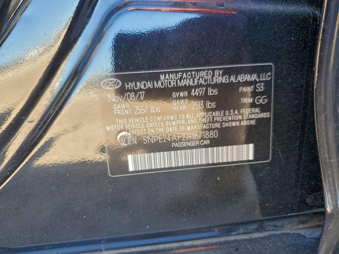 2018 Hyundai Sonata Se VIN: 5NPE24AF2JH671880 Lot: 93700935